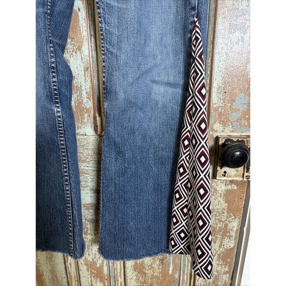 Latina Life Jeans REPAVED  Into Flared Boho  Art Jeans SZ 14 - Picture 4 of 15
